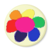 Daisy Rainbow Fridge Magnets