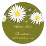 Daisy Save The Date Wedding Announcement 3 Round Sticker