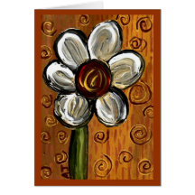 Daisy & Swirlies - notecard