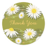 Daisy Thank You Round Sticker