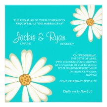 Daisy Wedding Invitation Flower White blue