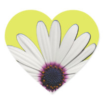 Daisy Yellow Heart Stickers