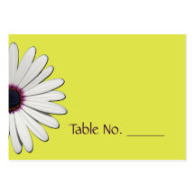 Daisy Yellow Individual Wedding Table Number Cards Business Card