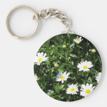 Daisys lumineux et blanc porte-clef