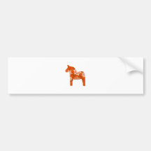 Dala Horse Snowflake Bumper Sticker