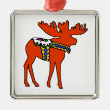 Dala Moose Christmas Tree Ornaments
