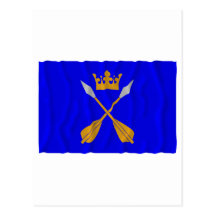 Dalarnas län waving flag postcard