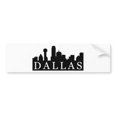 Dallas Skyline Bumper Sticker by brainburst