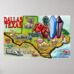Dallas TEXAS Map Posters