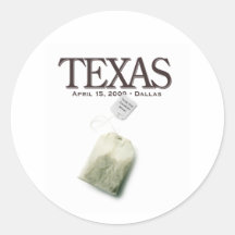 Dallas Texas Tea Party Round Stickers