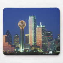 'Dallas, TX skyline at night with Reunion Tower' Mousepads