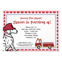 Dalmatian & Firetruck Birthday Invitation