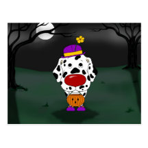 Dalmatian Halloween Clown Post Cards