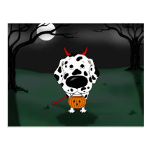 Dalmatian Halloween Devil Postcard