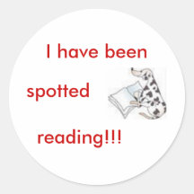dalmatian with book sticker