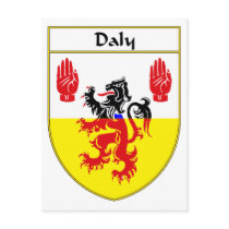 Daly Coat of Arms/Family Crest Postcard