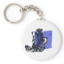 Damaged computer backup tape key chain