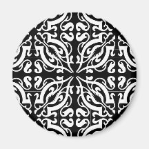 Damask 1 (black & white) magnets