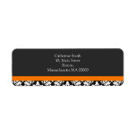 Damask Address Labels with Orange