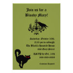 Damask and Green Halloween Invitation