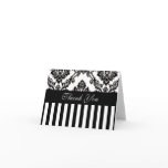 Damask and Stripe Thank You Card
