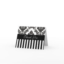 Damask and Stripe Thank You Card