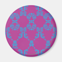 Damask Aqua-Purple Magnet