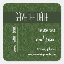 Damask Art Deco Save the Date Sticker