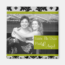 Damask B&W  Magnet - Customized