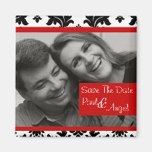 Damask B&W  Magnet - Customized