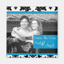 Damask B&W  Magnet - Customized