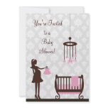 Damask Baby Shower : Girl : Invitation