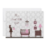 Damask Baby Shower : Girl : Invitation