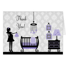 Damask Baby Shower Thank You : Card