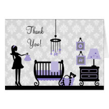 Damask Baby Shower Thank You : Card