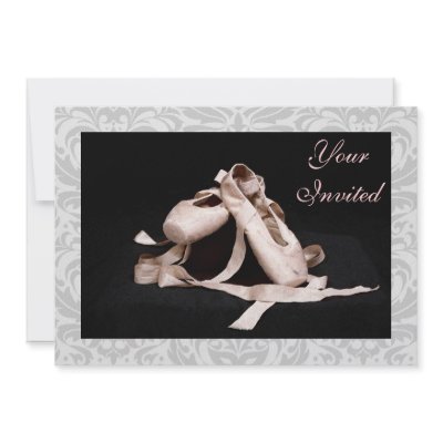 Damask Ballet Shoes Dance Recital Invitation by TheInspiredEdge