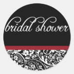 Damask Beauty-Bridal Shower Sticker