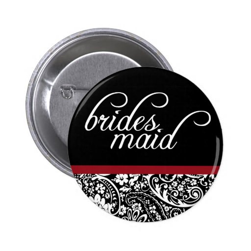 Damask Beauty Bridesmaid Button