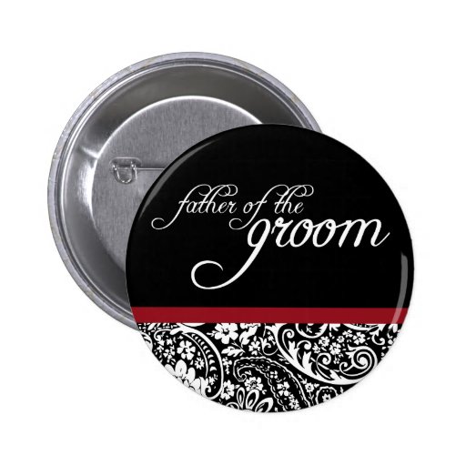 Damask Beauty Father of the Groom Button