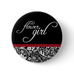 Damask Beauty Flower Girl Button