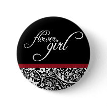 Damask Beauty Flower Girl Button