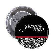 Damask Beauty Groomsman Button