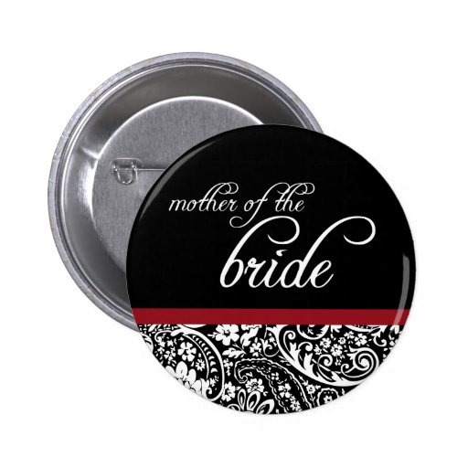 Damask Beauty Mother of the Bride Button