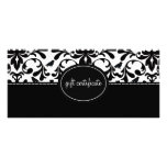 Damask Birds Boutique Style Gift Certificates Rack Card