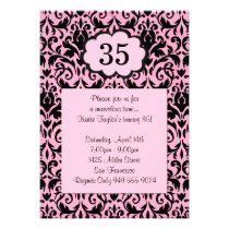 Damask Birthday Party Invitation invitations