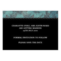 damask black; save the date business card template