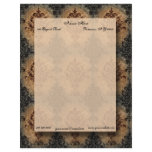 Damask Black Tan Grey Customized Letterhead