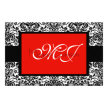 Damask Black & White Stationery Design