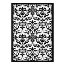 Damask Border with Double Frame (Black & White) Announcements