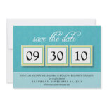 Damask Box Trio 5x7 Save the Date (aqua blue) Invite